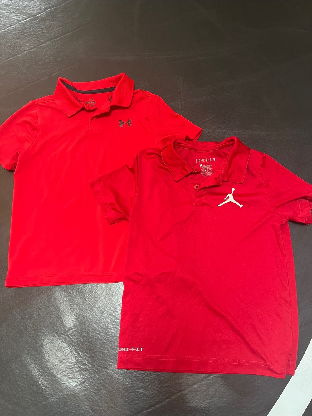 Under Armour and Jordan Kids Red Polo Tops - Twin Pack Look